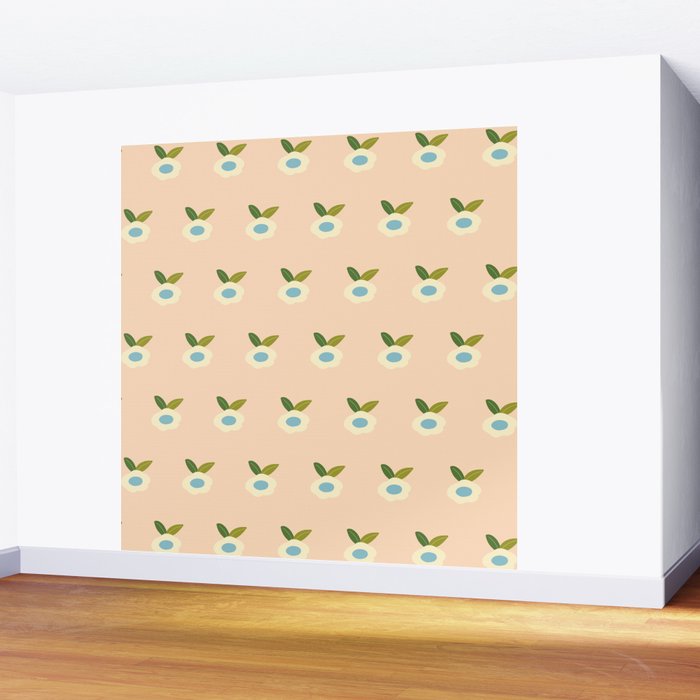 Simple Peach Floral - small flowers Wall Mural Gallery Image 2