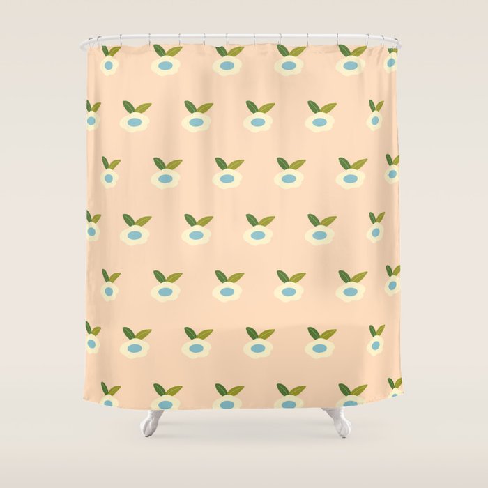 Simple Peach Floral - small flowers Shower Curtain Gallery Image 1