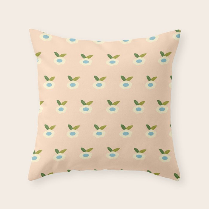 Simple Peach Floral - small flowers Throw Pillow Gallery Image 6
