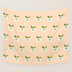 Simple Peach Floral - small flowers Wall Tapestry Gallery Image 4