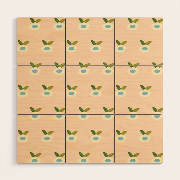 Simple Peach Floral - small flowers Wood Wall Art Gallery Image 1