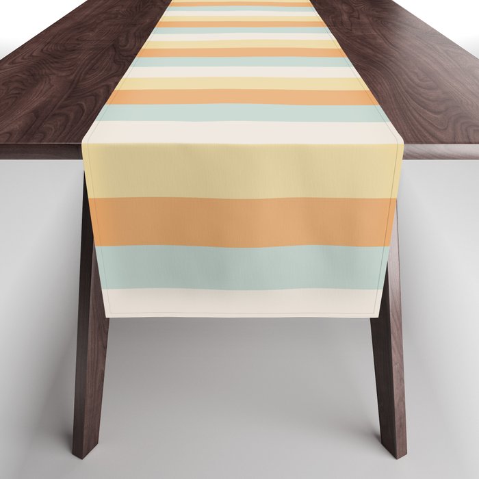 Mixed Stripes Pattern VIII Retro Pastel Table Runner Gallery Image 1
