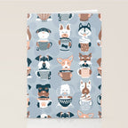 Doggie Coffee and Tea Time I // blue grey Stationery Card Gallery Image 2