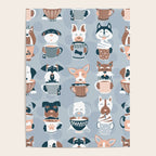 Doggie Coffee and Tea Time I // blue grey Poster Gallery Image 4