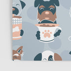 Doggie Coffee and Tea Time I // blue grey Poster Gallery Image 3