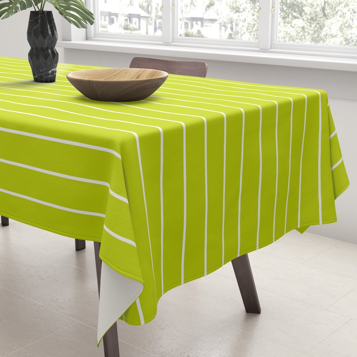 Minimal Arch XXIII Lime Green Modern Geometric Lines Tablecloth Gallery Image 3