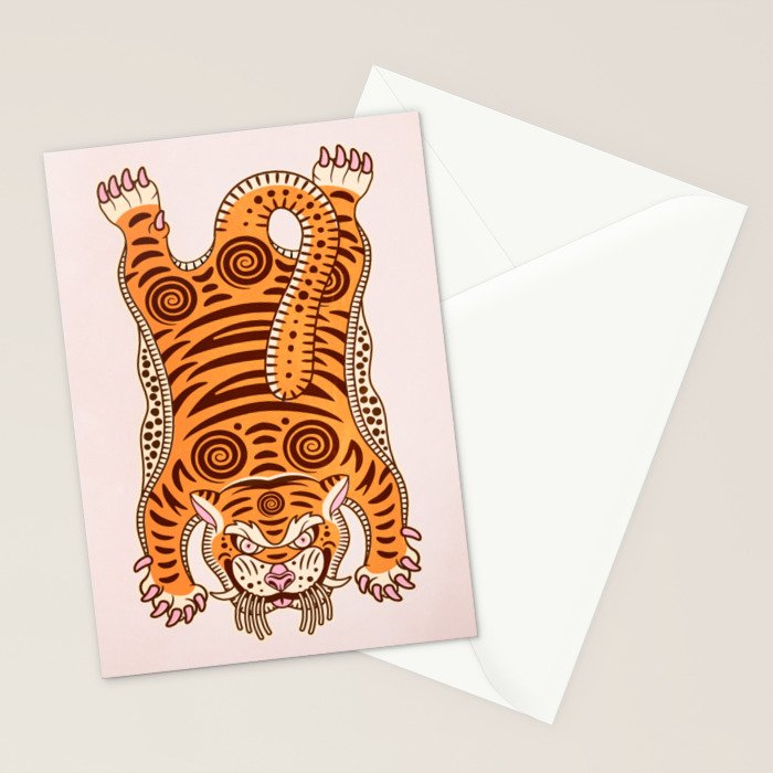 King Of The Jungle 03: Peach Tiger Edition Stationery Card Gallery Image 2