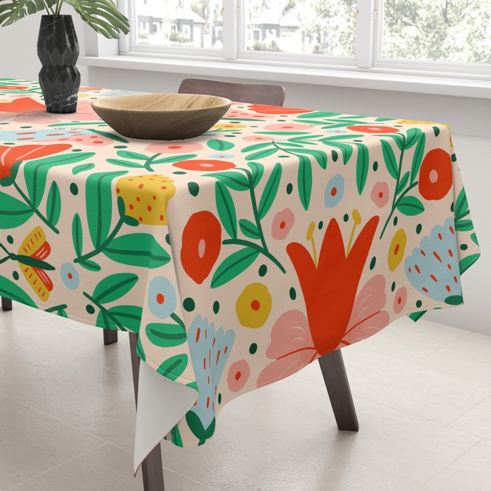 Whimsical Floral - colorful garden  Tablecloth Gallery Image 3