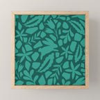 Folk Art Bunnies - Verdigris  Mini Art Print Gallery Image 1