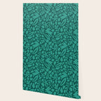 Folk Art Bunnies - Verdigris  Wallpaper Gallery Image 2