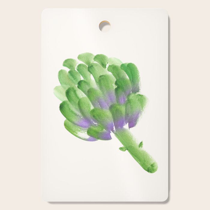 Artichoke - Watercolor Painting Illustration Cutting Board Gallery Image 1