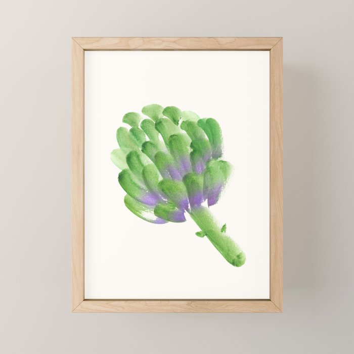 Artichoke - Watercolor Painting Illustration Mini Art Print Gallery Image 1