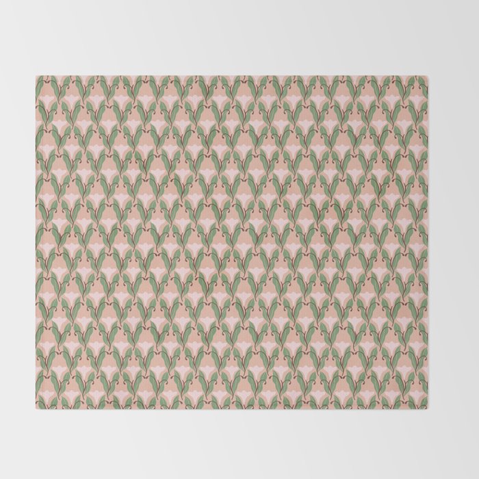 Tulip Whimsy - Vintage Nouveau Throw Blanket Gallery Image 2