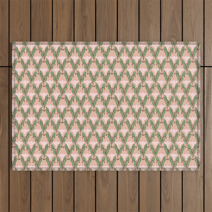 Tulip Whimsy - Vintage Nouveau Outdoor Rug Gallery Image 1