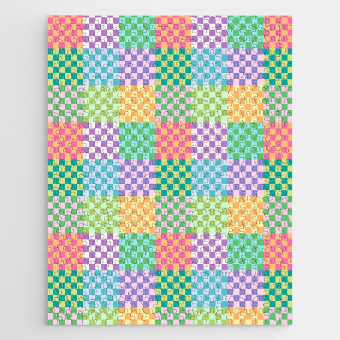 Rainbow Checks Jigsaw Puzzle Gallery Image 1