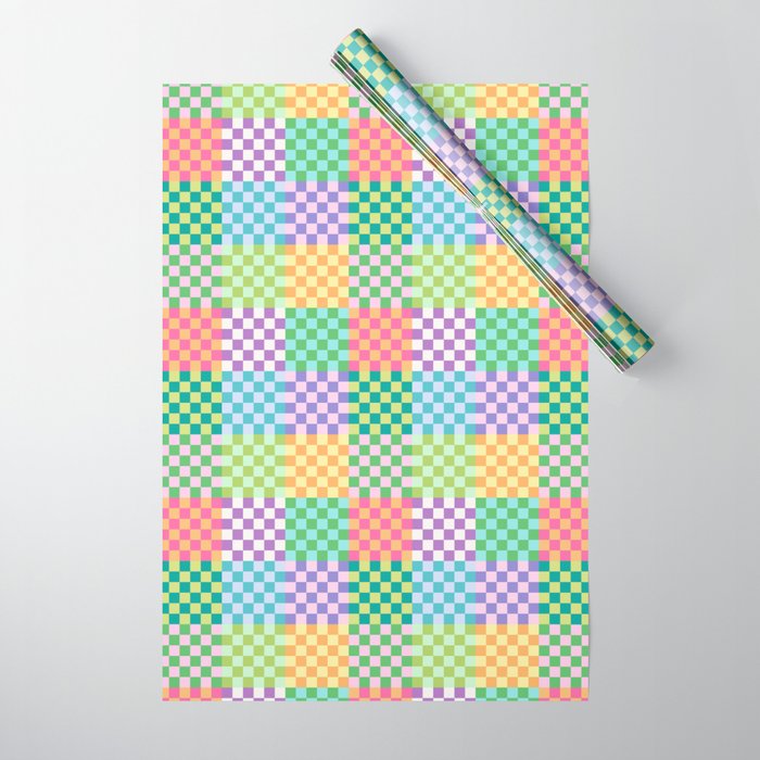 Rainbow Checks Wrapping Paper Gallery Image 1