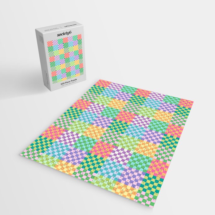 Rainbow Checks Jigsaw Puzzle Gallery Image 2