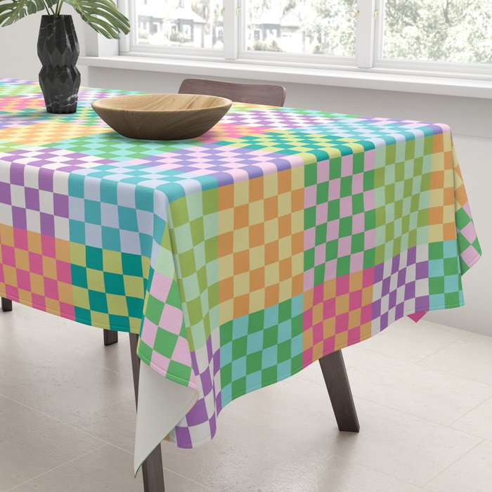 Rainbow Checks Tablecloth Gallery Image 3