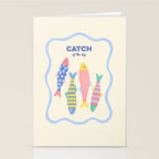  Catch of the Day - Playful Retro Sardine in fun stripes and dots Stationery Card Gallery Image 2