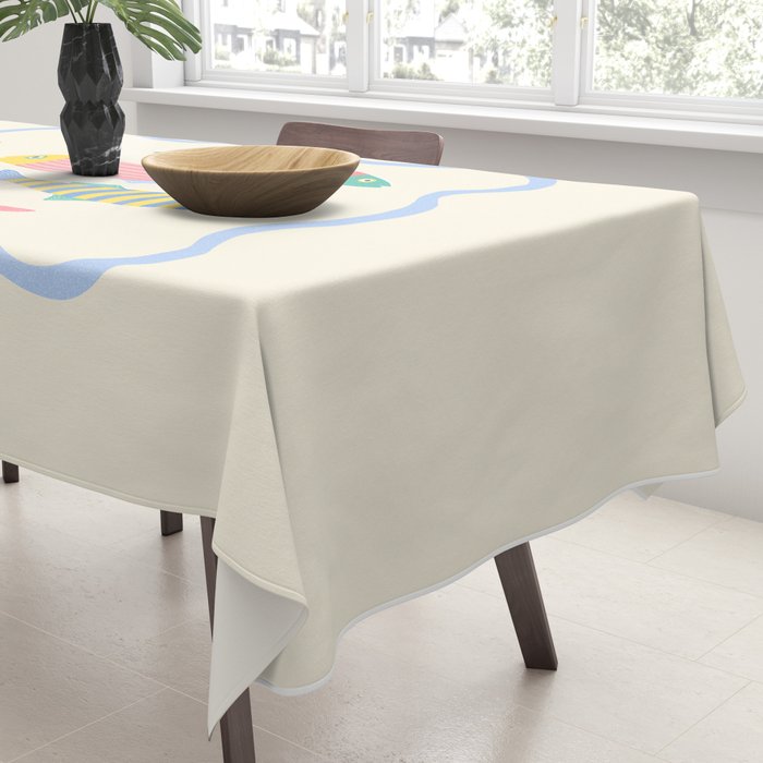  Catch of the Day - Playful Retro Sardine in fun stripes and dots Tablecloth Gallery Image 3