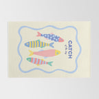  Catch of the Day - Playful Retro Sardine in fun stripes and dots Rug Gallery Image 2