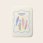  Catch of the Day - Playful Retro Sardine in fun stripes and dots Bath Mat Gallery Image 1