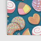 Mexican Sweet Bakery Frenzy // turquoise background // pastel colors pan dulce Poster Gallery Image 3