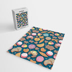 Mexican Sweet Bakery Frenzy // turquoise background // pastel colors pan dulce Jigsaw Puzzle Gallery Image 2
