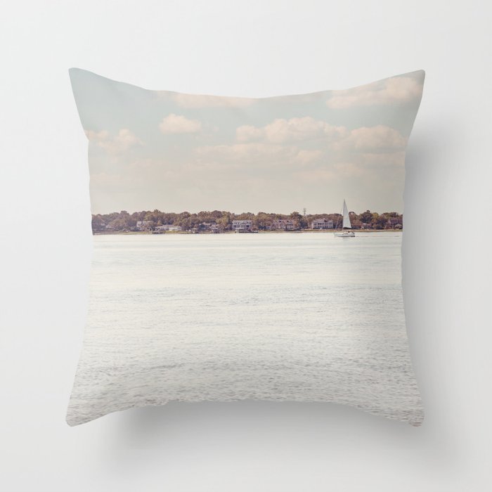 Sailing Charleston x Charleston South Carolina Ashley River Photography Throw Pillow Gallery Image 1