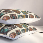 Vagabondâs Cupboard - black and cream with red, gold, teal, and peach Pillow Sham Gallery Image 3