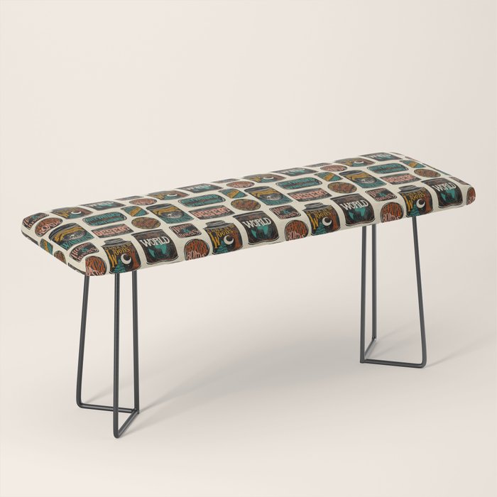 Vagabondâs Cupboard - black and cream with red, gold, teal, and peach Bench Gallery Image 1