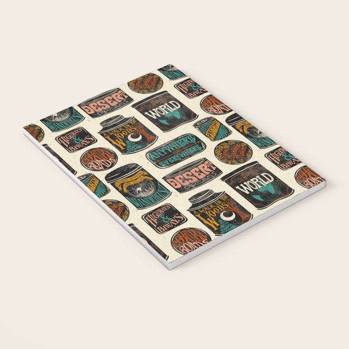 Vagabondâs Cupboard - black and cream with red, gold, teal, and peach Notebook Gallery Image 3
