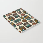 Vagabondâs Cupboard - black and cream with red, gold, teal, and peach Notebook Gallery Image 2