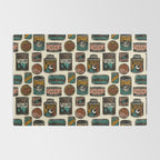 Vagabondâs Cupboard - black and cream with red, gold, teal, and peach Rug Gallery Image 2
