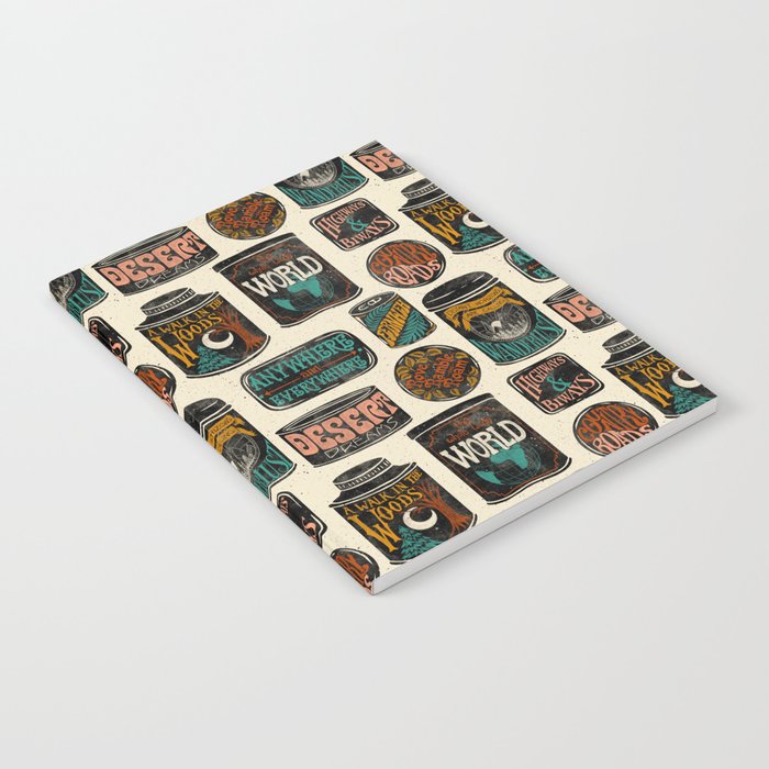Vagabondâs Cupboard - black and cream with red, gold, teal, and peach Notebook Gallery Image 1