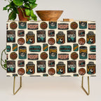 Vagabondâs Cupboard - black and cream with red, gold, teal, and peach Credenza Gallery Image 1