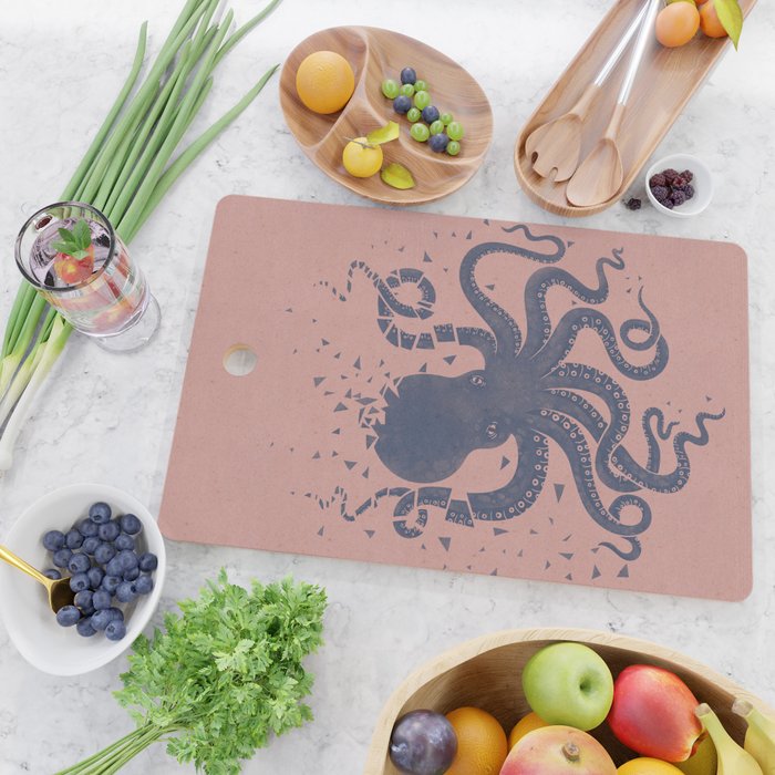 Octopus in the Deep Pastel Version Cutting Board Gallery Image 2