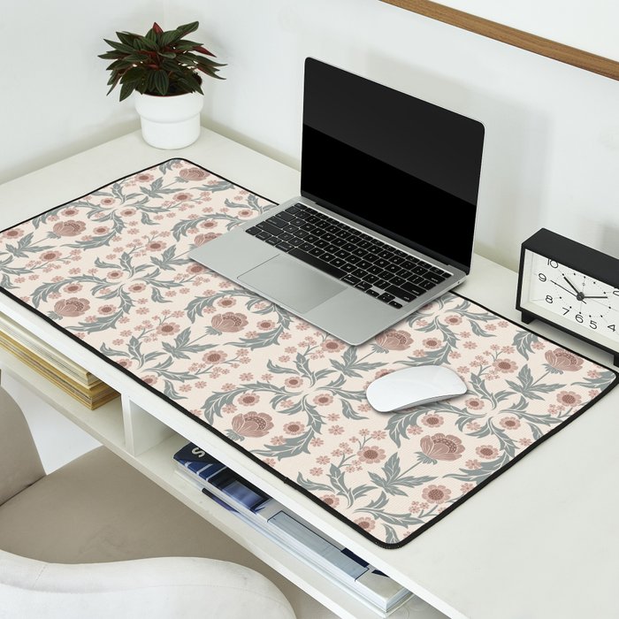 English Cottage Dusty Pink Posy Desk Mat Gallery Image 2