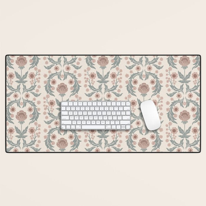 English Cottage Dusty Pink Posy Desk Mat Gallery Image 1