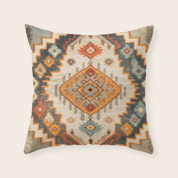 Southwestern Rustic Bohemian Design Throw Pillow Gallery Image 1