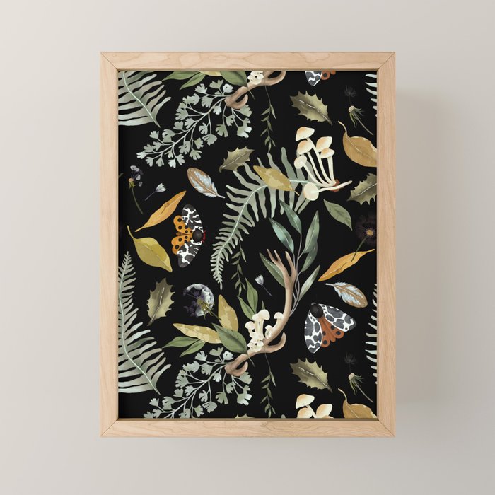 Moths Mystical Woodland D Mini Art Print Gallery Image 1