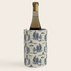 Alien Abduction Toile De Jouy Pattern in Blue Wine Chiller Gallery Image 3