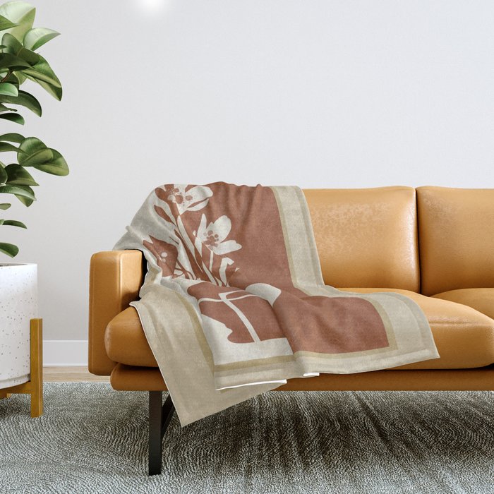 Botanical Contrast 4 Throw Blanket Gallery Image 1