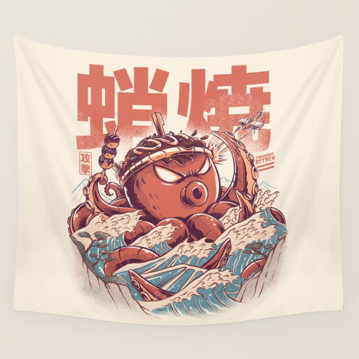 Takoyaki Attack Wall Tapestry Gallery Image 4
