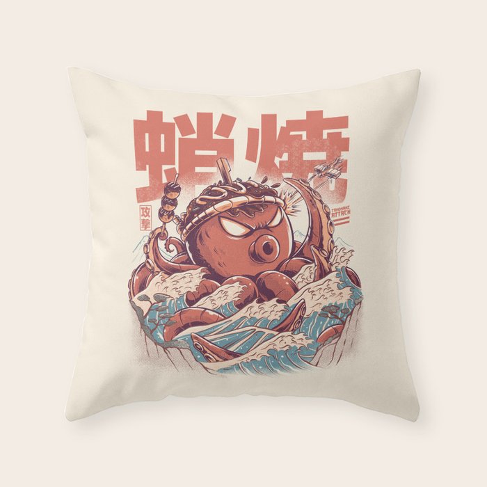 Takoyaki Attack Throw Pillow Gallery Image 6