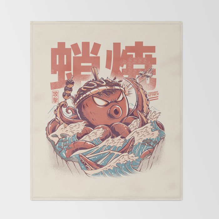 Takoyaki Attack Throw Blanket Gallery Image 2