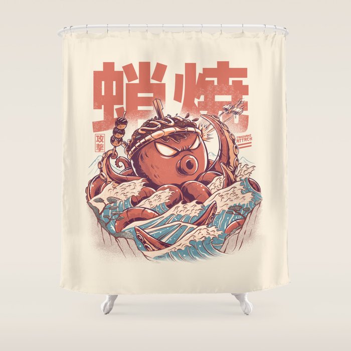 Takoyaki Attack Shower Curtain Gallery Image 1