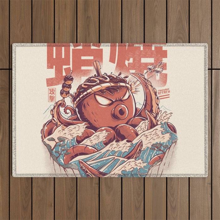 Takoyaki Attack Outdoor Rug Gallery Image 1