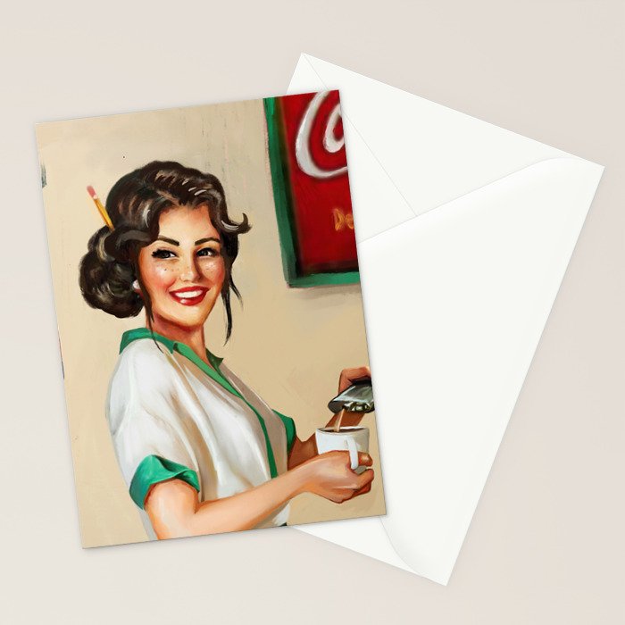 Diner Pinup Girl Stationery Card Gallery Image 2