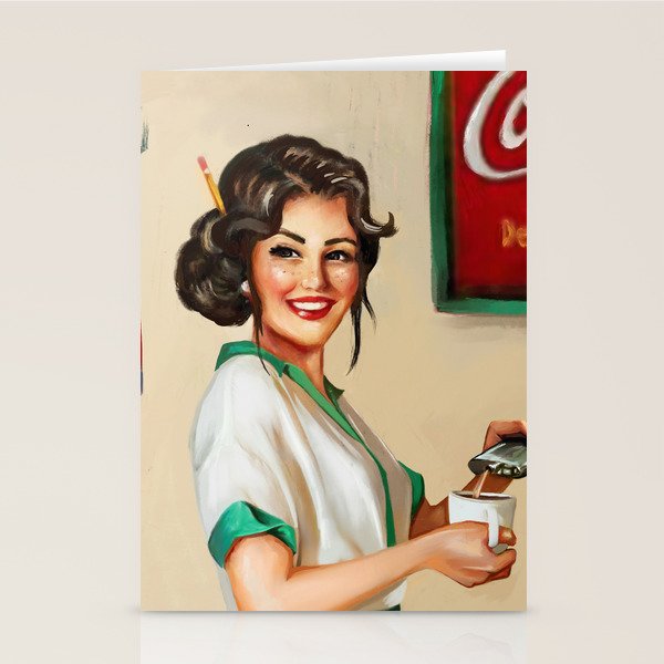Diner Pinup Girl Stationery Card Gallery Image 1